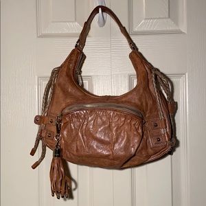 Botkier mauve/tan leather shoulder bag